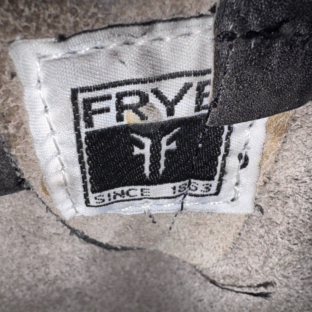 Frye Women’s Charcoal Gray Leather Slouch Boots 3 inch Block Heel Size 9.5 - Picture 5 of 15
